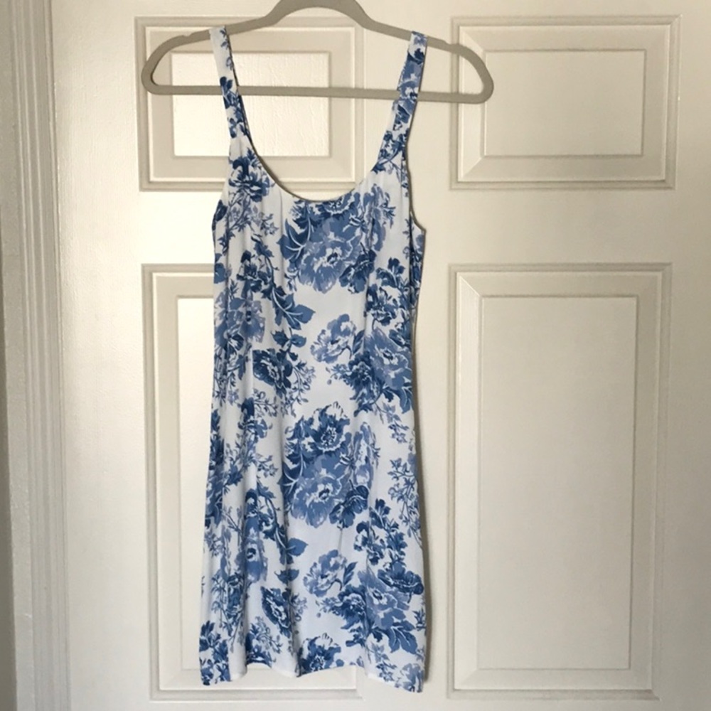 Reformation Blue and White Floral Dress